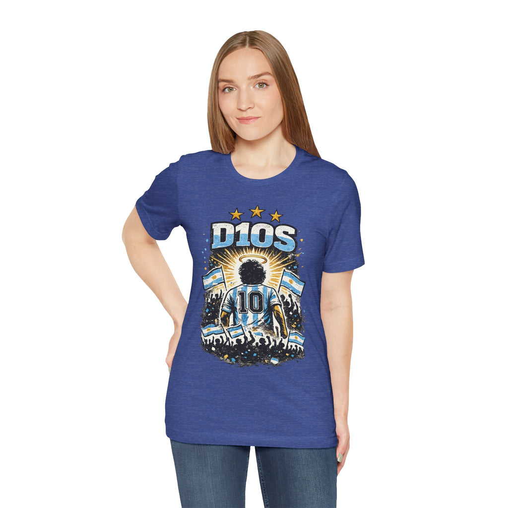 Dios 10 Argentina Soccer Tee — Maradona Tribute Football Shirt
