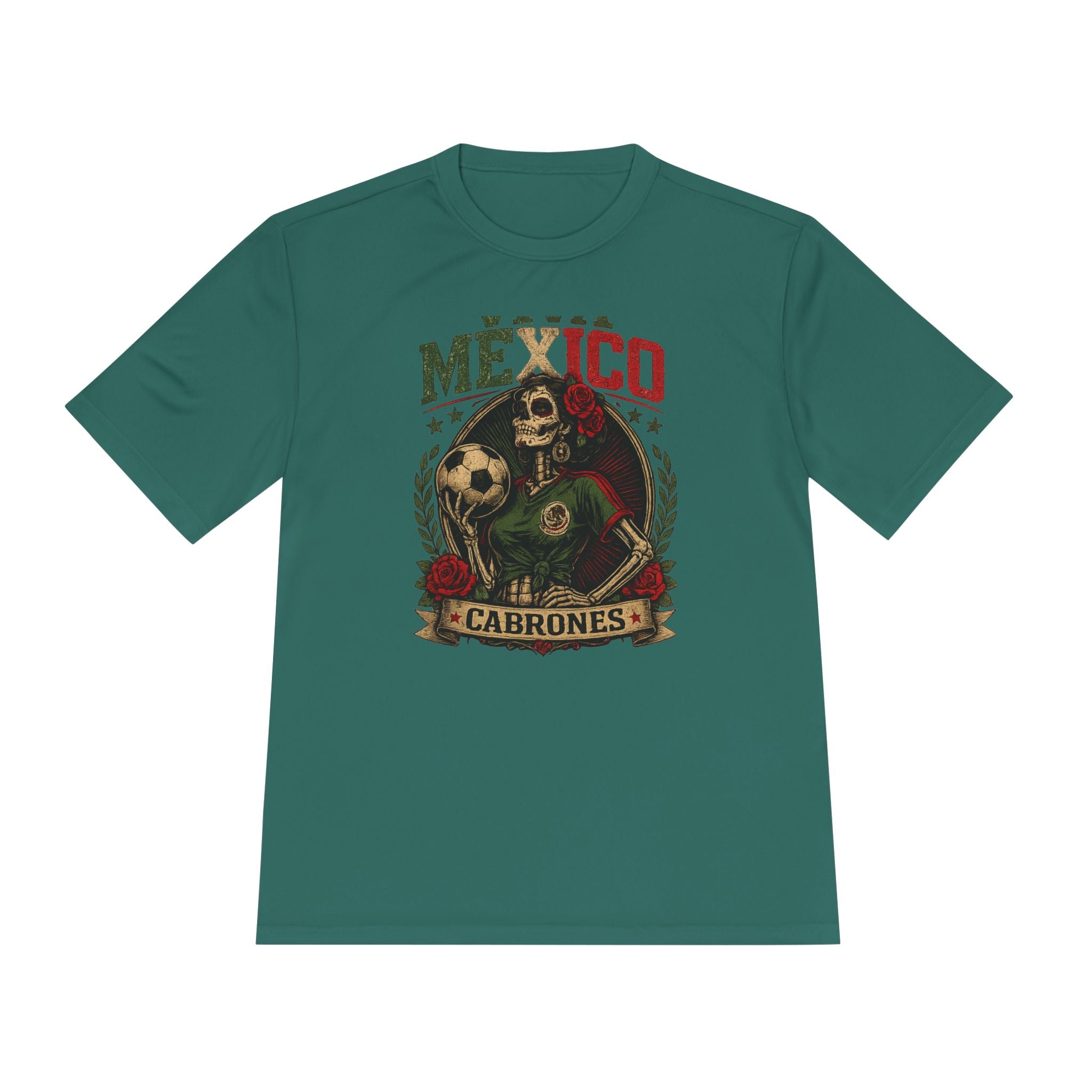 Mexico Cabrones Skull Soccer Tee — Mexican Pride Football T‑Shirt