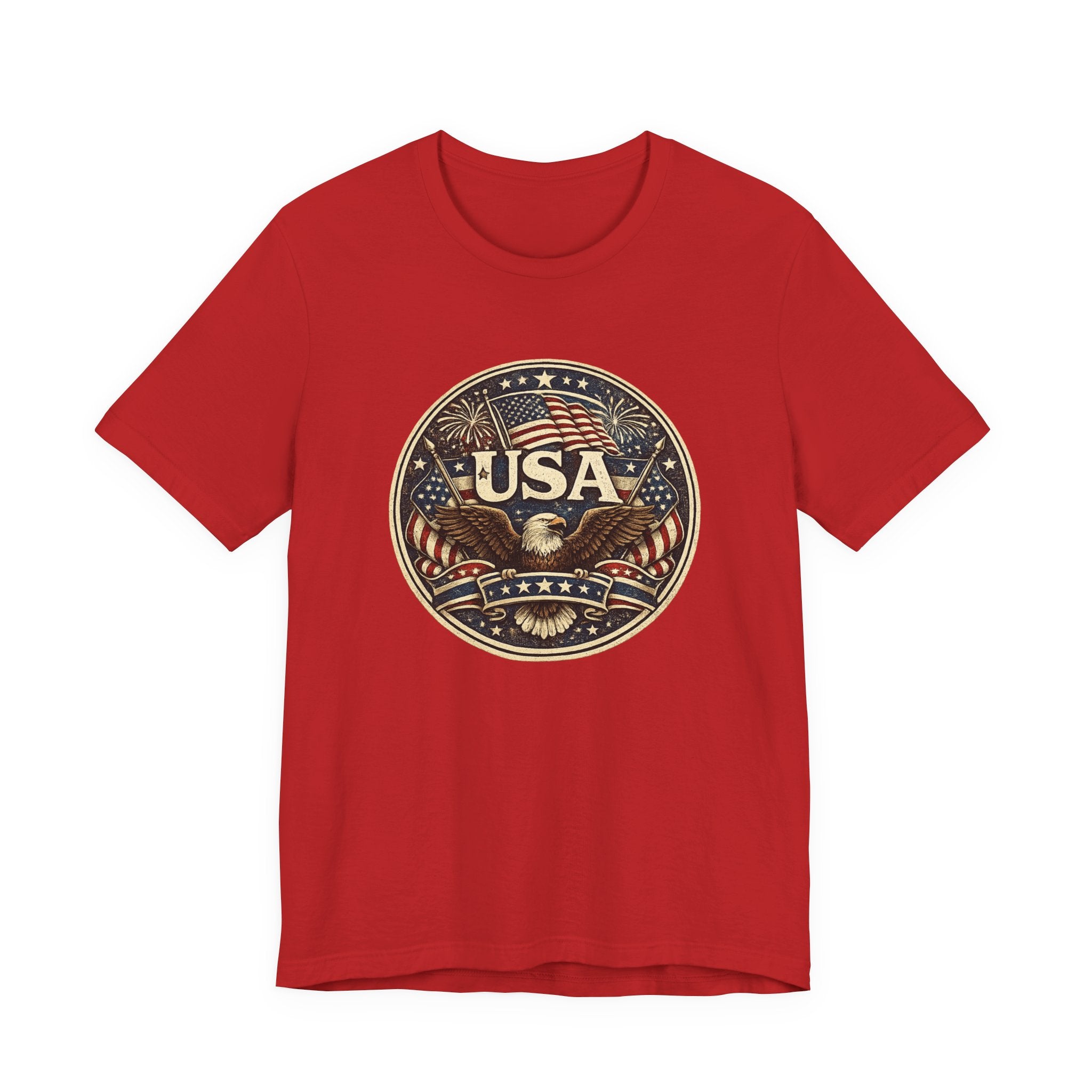 USA Eagle Vintage Patriotic T-Shirt — American Flag Graphic Tee