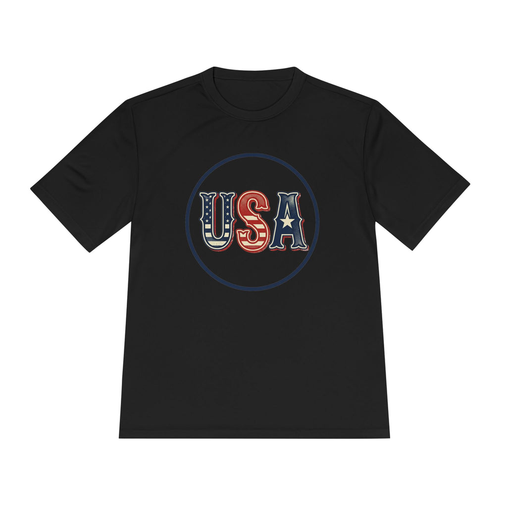 USA Patriotic Tee — Retro Stars & Stripes Moisture-Wicking Shirt