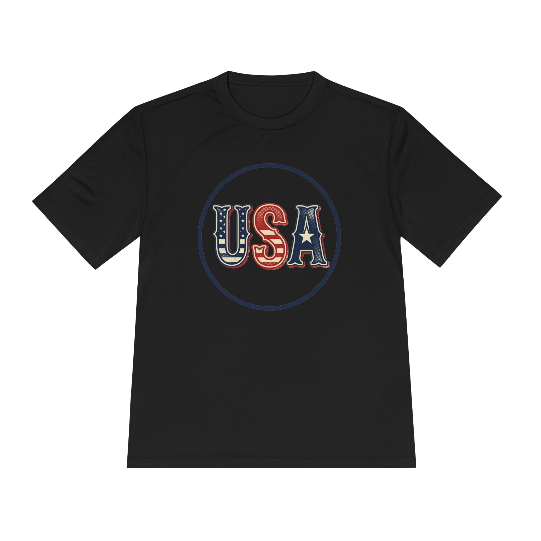 USA Patriotic Tee — Retro Stars & Stripes Moisture-Wicking Shirt