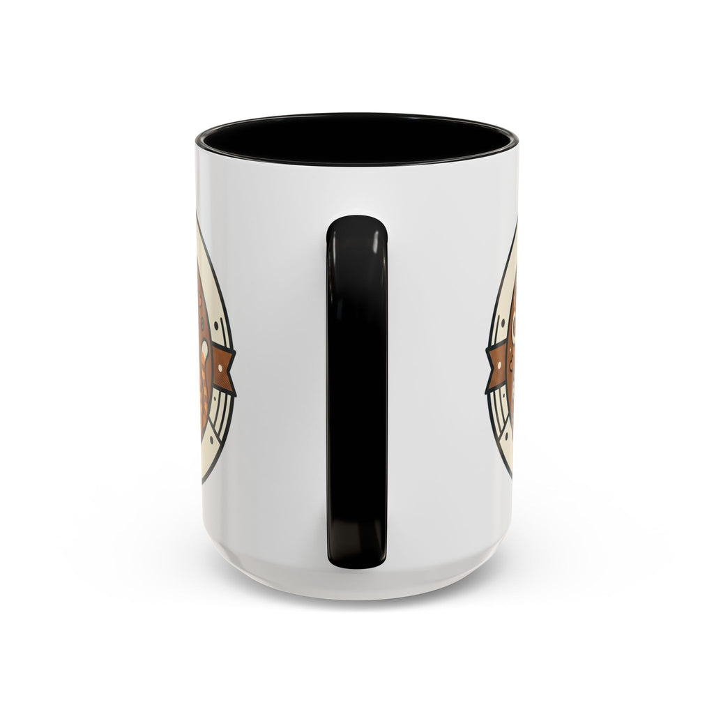 Cat Coffee Mug — Cute Orange Kitty Holding ‘Coffee’ Accent Ceramic Mug (11/15 oz)