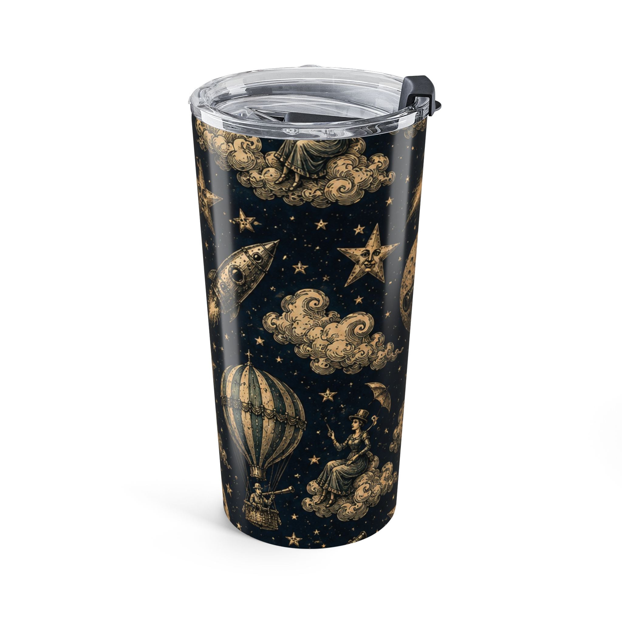 20oz Celestial Moon & Stars Tumbler — Vintage Night Sky Travel Cup