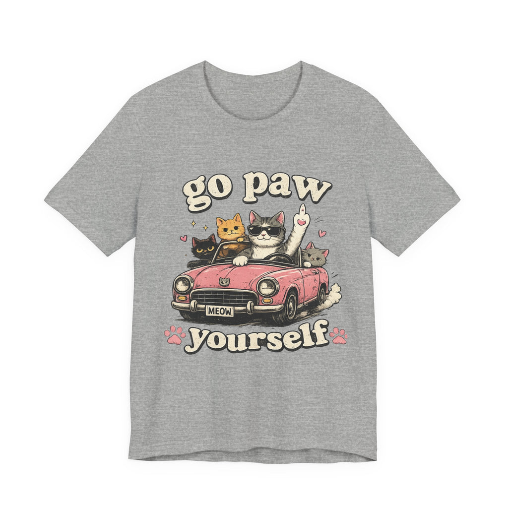 Go Paw Yourself Cat Tee – Cute Retro Cats in Convertible T‑Shirt