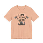 Live Laugh Loot Viking Tee – Funny Norse Drakkar & Axes Shirt