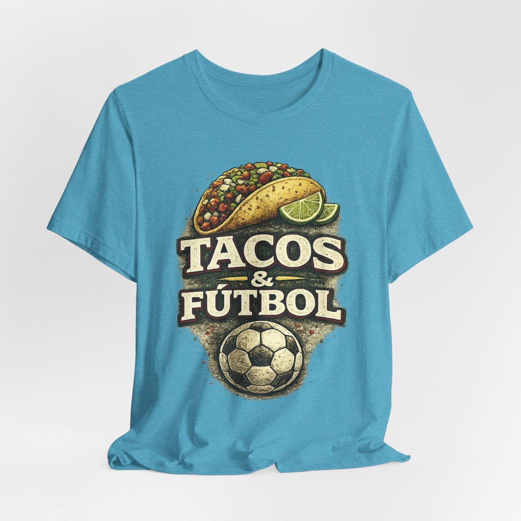 T-Shirt — Tacos & Fútbol Graphic Tee — Soccer Fan Mexican Food Mashup