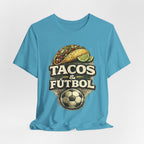 T-Shirt — Tacos & Fútbol Graphic Tee — Soccer Fan Mexican Food Mashup