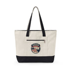 250th Anniversary American Flag Canvas Tote Bag — Zippered Patriotic Tote