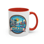 Miami Vintage Travel Accent Coffee Mug – 'Miami' Scenic Beach & Skyline Design (11/15oz)