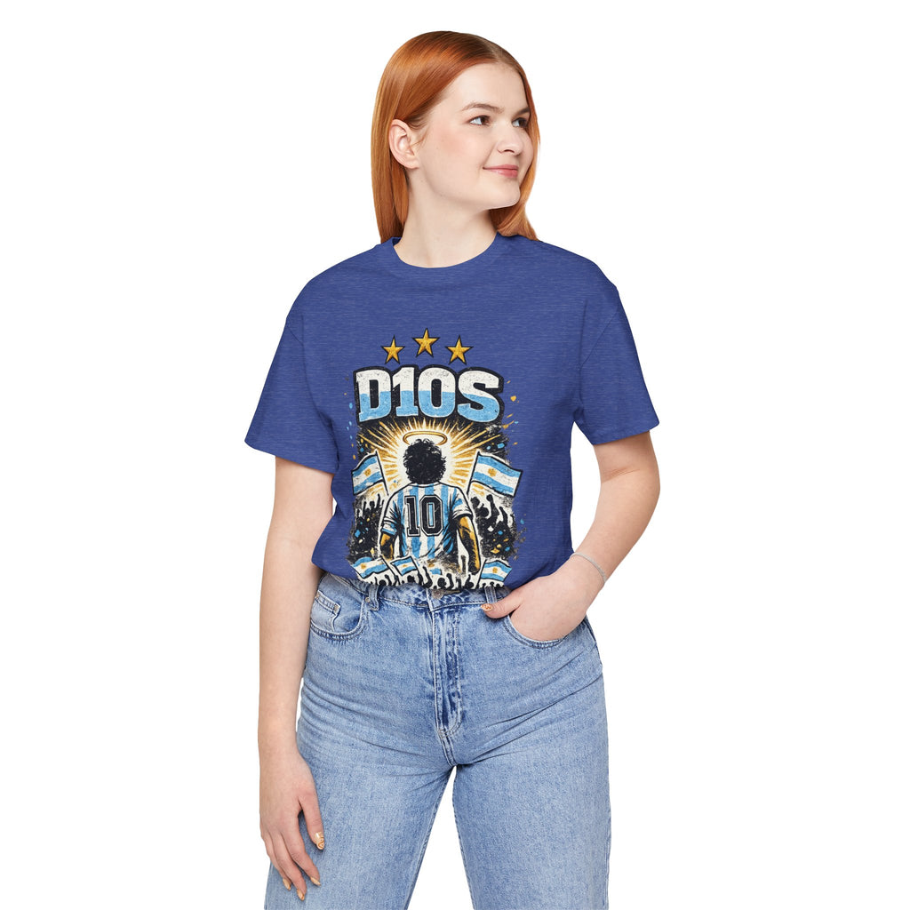 Dios 10 Argentina Soccer Tee — Maradona Tribute Football Shirt