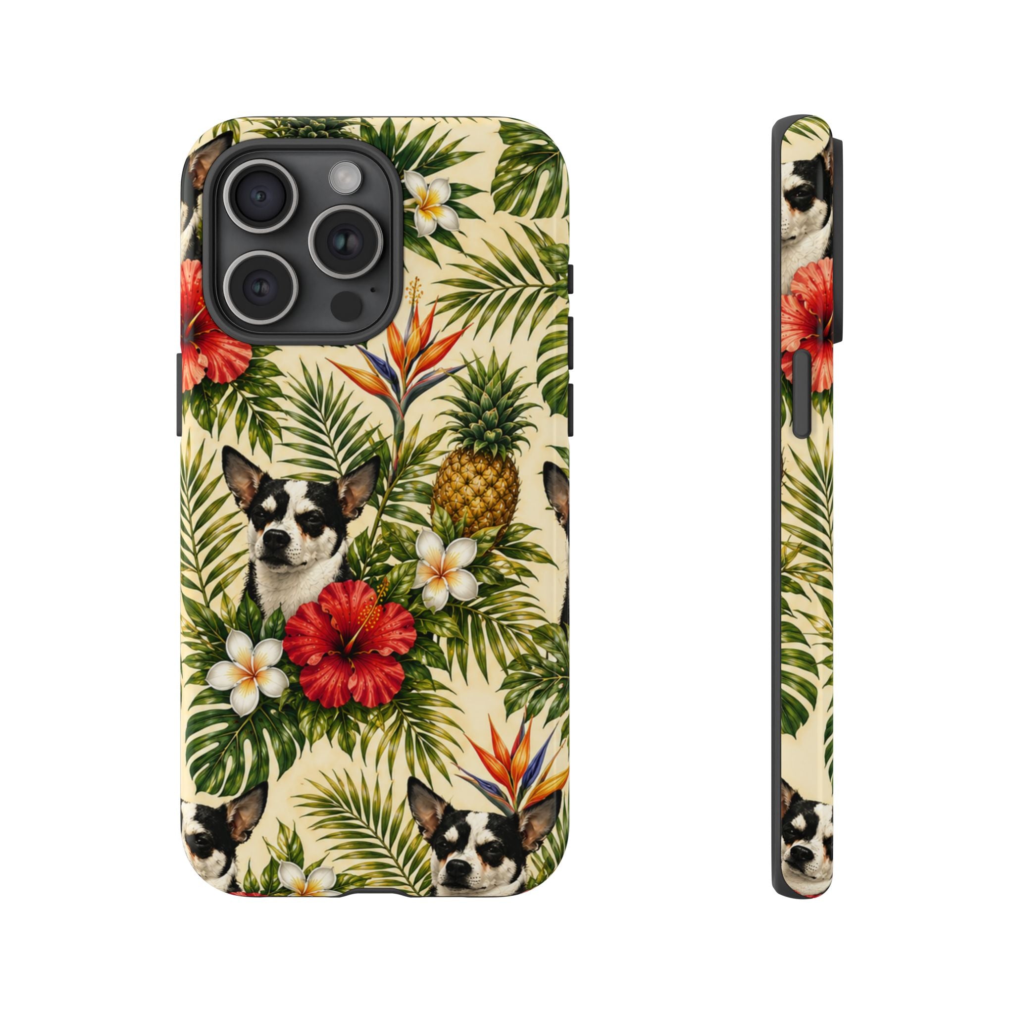Tropical chihuahua Phone Case — Floral Pineapple Protective Tough Case