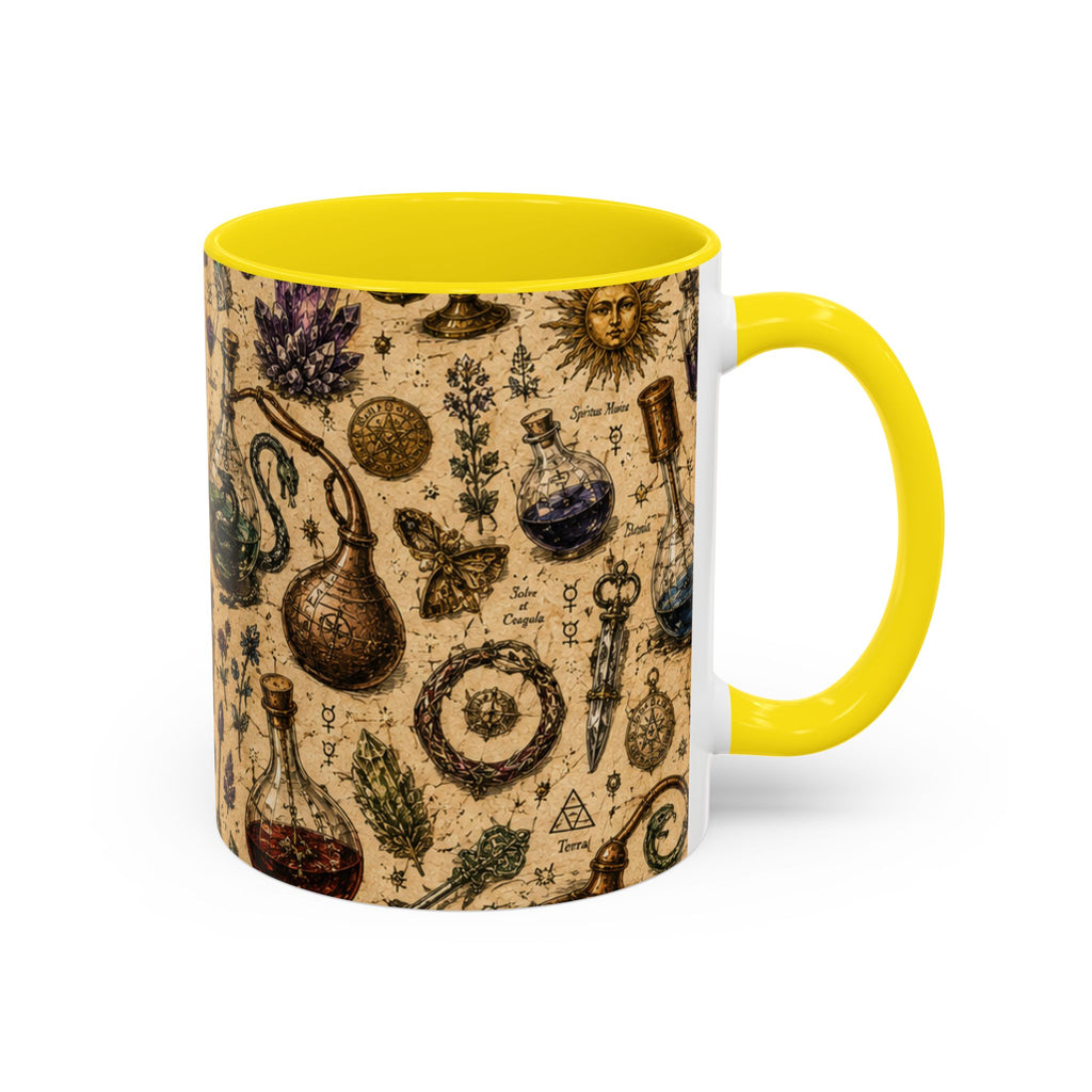 The Alchemist's Cabinet Coffee Mug — Vintage Apothecary Accent Mug (11/15 oz)