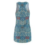 Floral Blue Racerback Dress – Vintage Inspired All-Over Print