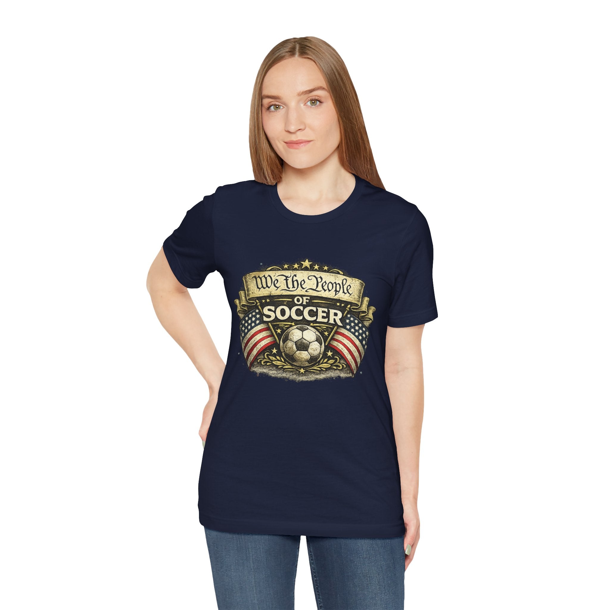 We The People of Soccer T-Shirt — American Flag Vintage Soccer Tee
